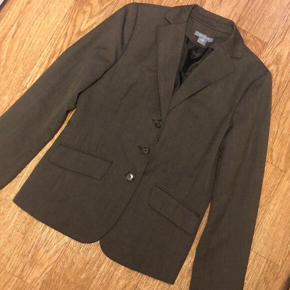 Ann Taylor Brown Wool Tweed Suit Jacket Blazer Size 8 - Picture 1 of 12